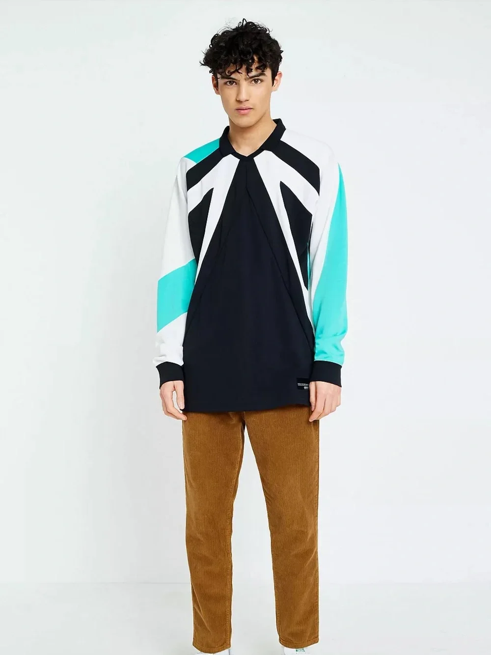 Adidas EQT 18 Black and Green Long Sleeve Shirt Medium